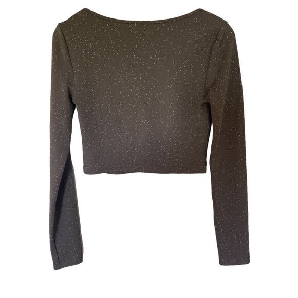 BP Nordstrom NEW long sleeve crop brown polka dots XS - Picture 4 of 5